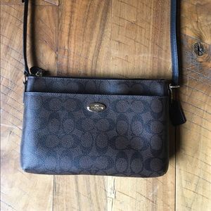 Coach Signature Brown Leather Crossbody bag
